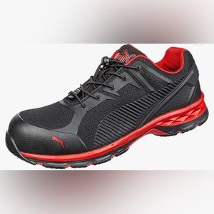 Men's Safety Work Shoes PUMA Fuse Motion 2.0 Low Black Red 11.5